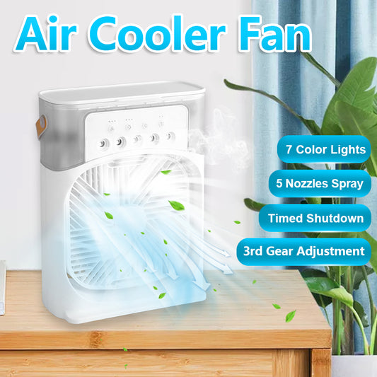 3-in-1 USB Mini Portable Air Conditioner with 7 Colors LED Light